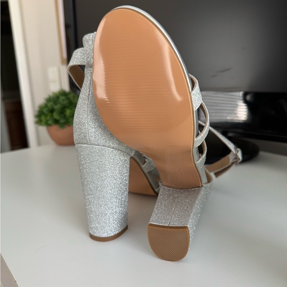 Silver High Heel Strappy Sandal - Picture 3 of 4